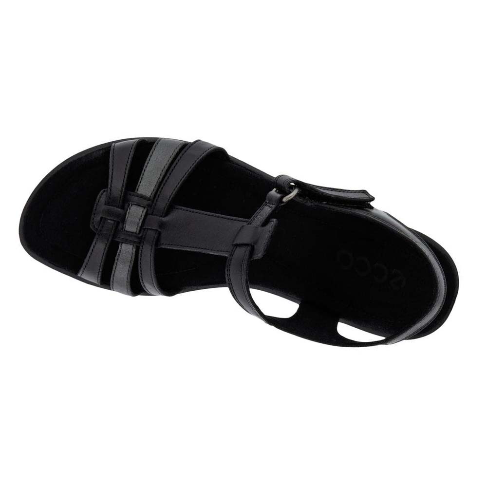 Ecco Finola T-bar Straps Sandaler Dame Svarte | NO 175ZUT